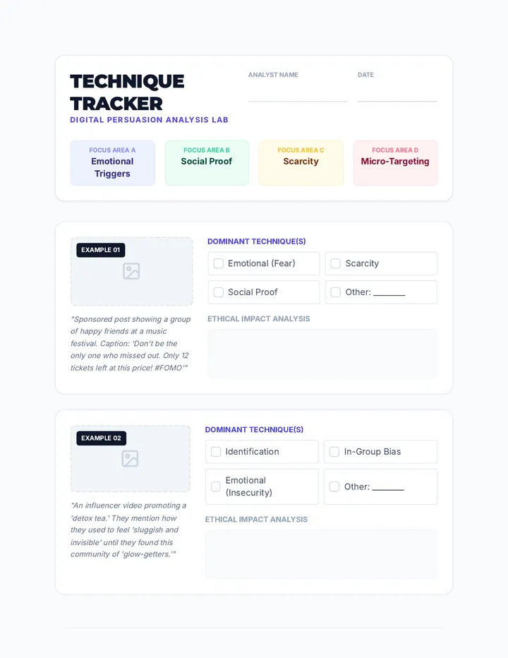 Technique Tracker Worksheet