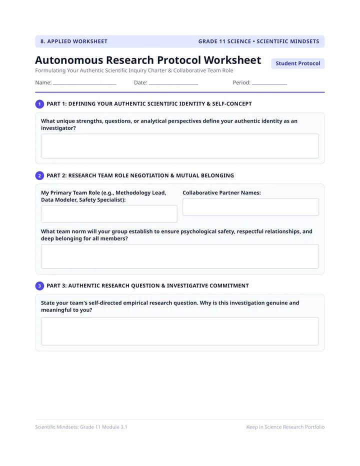 Autonomous Research Protocol Worksheet