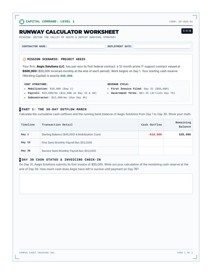Runway Calculator Worksheet