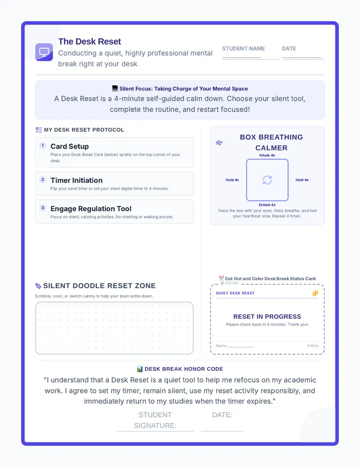 The Desk Reset Student Activity
