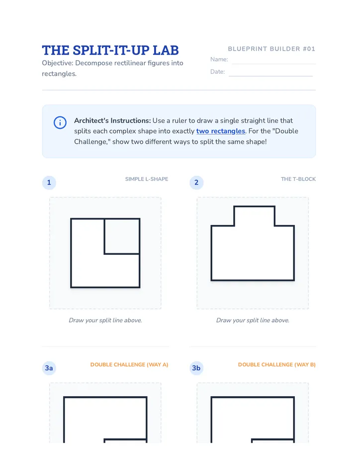 Shape Splitting Worksheet