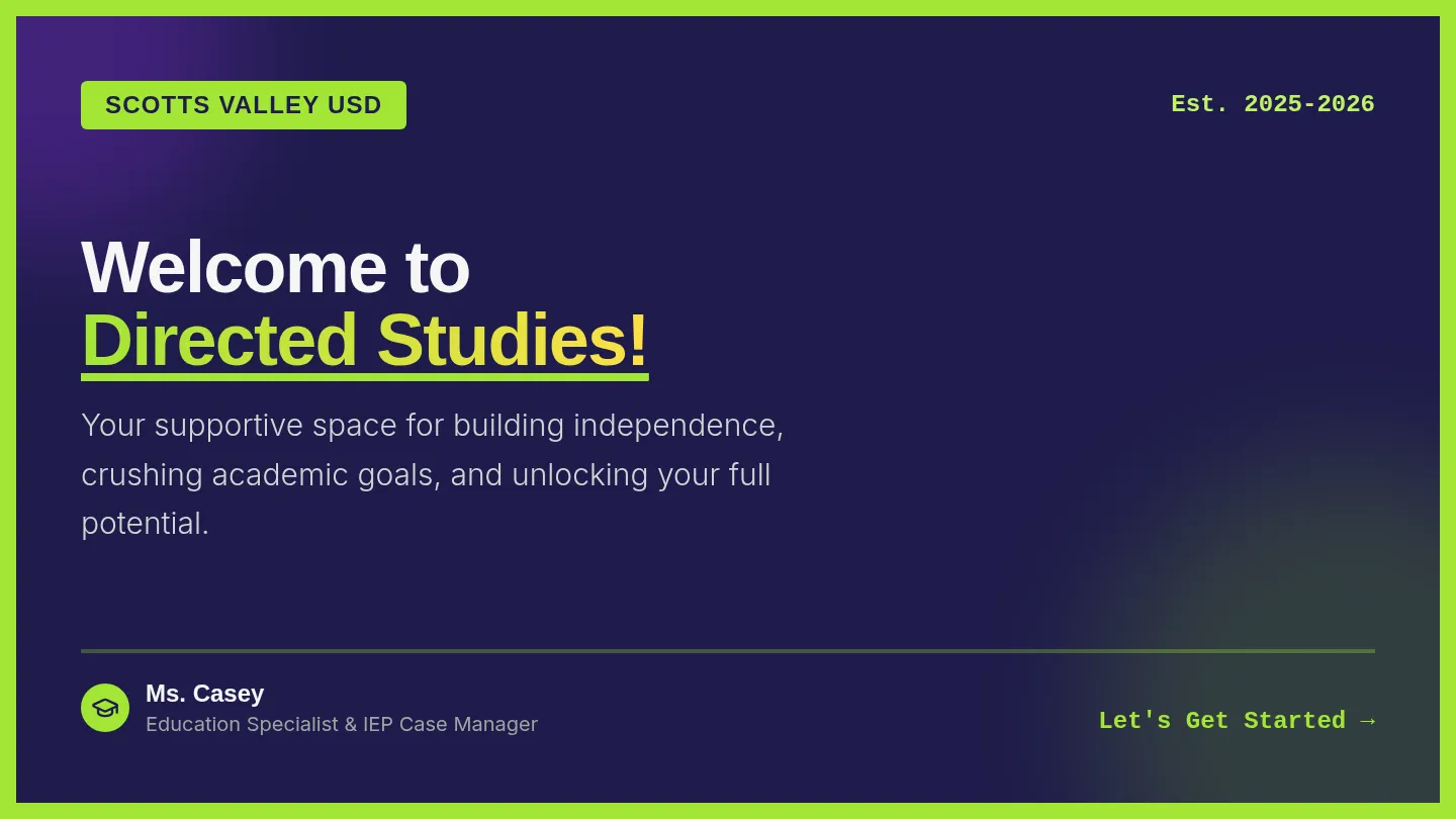 Directed Studies Syllabus Slides