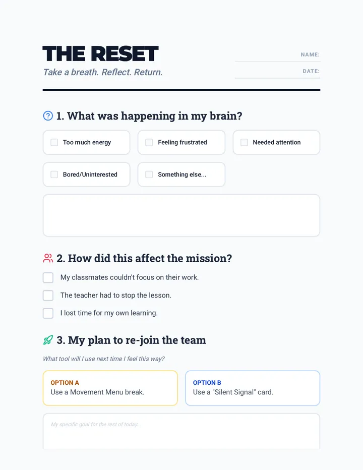 Reflection Reset Form