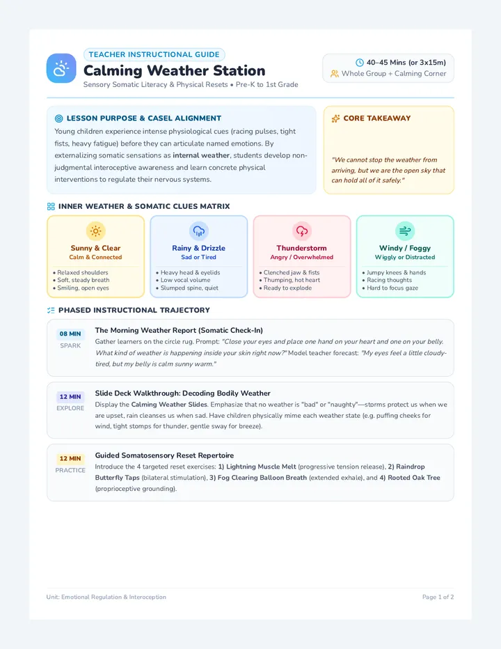 Calming Weather Lesson Plan