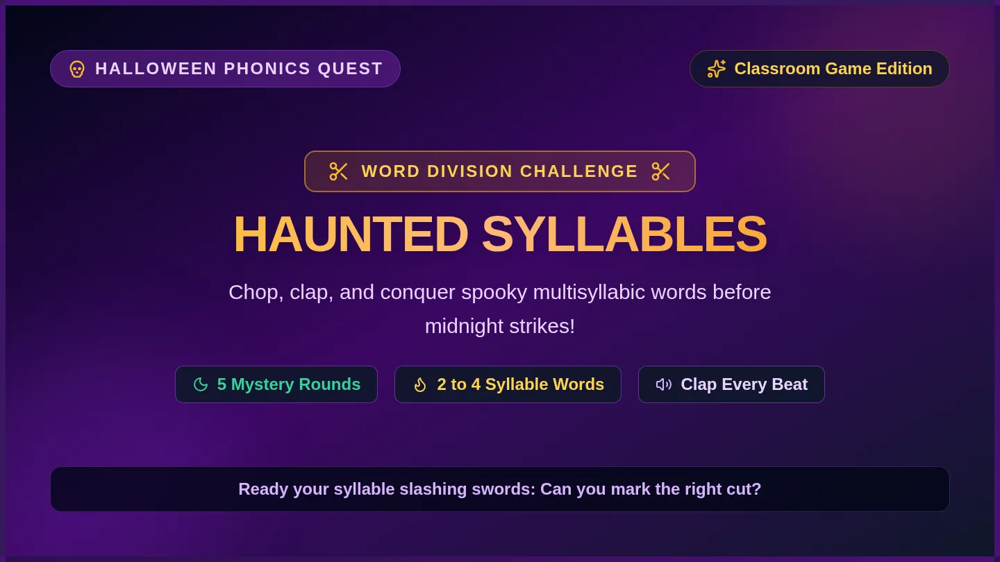Haunted Syllables Slides Game