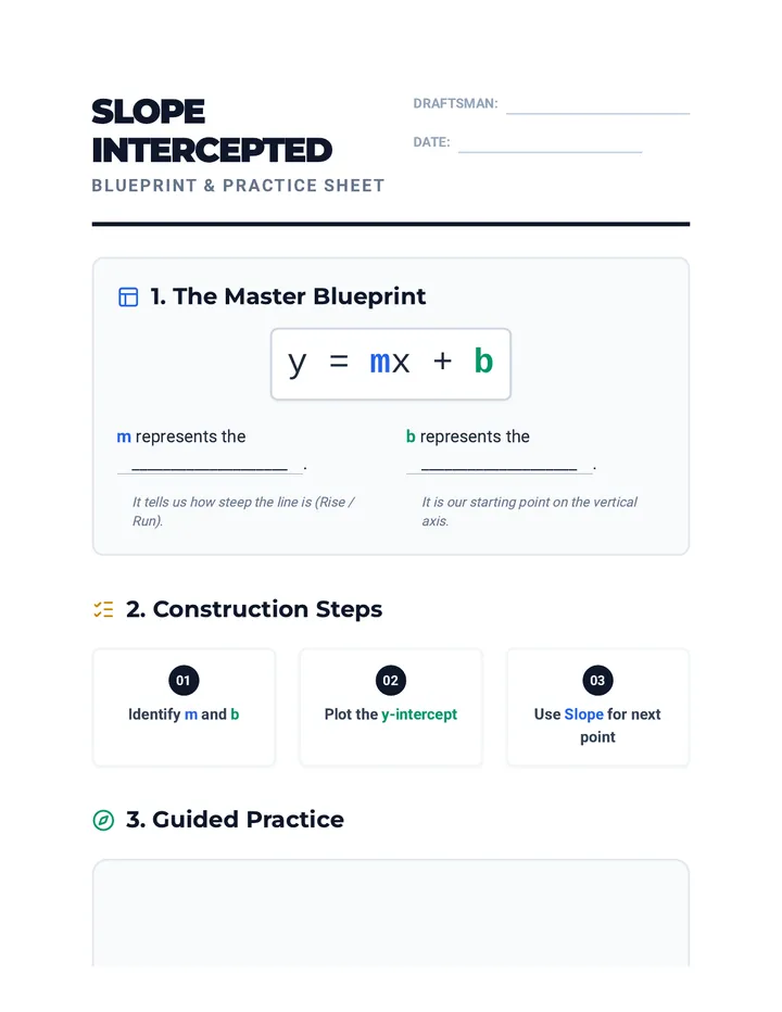 Slope Intercepted Worksheet