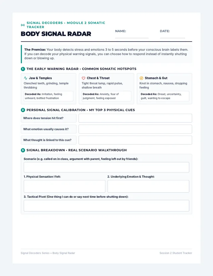 Signal Radar Tracker Worksheet