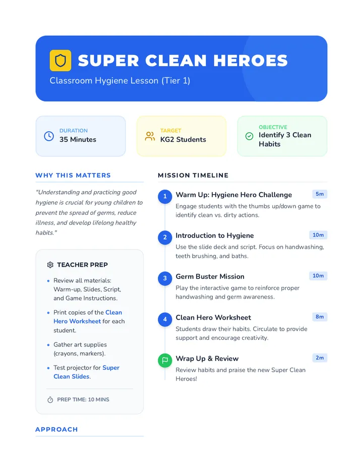 Super Clean Heroes Lesson Plan