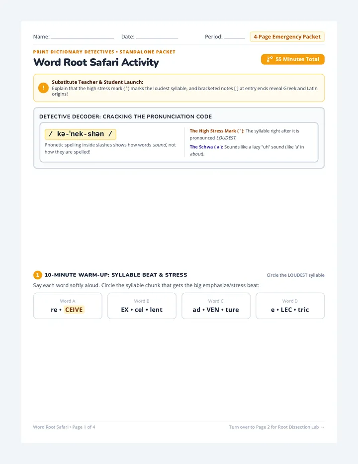 Word Root Safari Activity