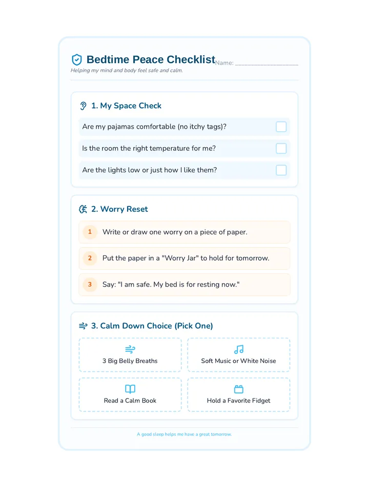 Bedtime Peace Checklist