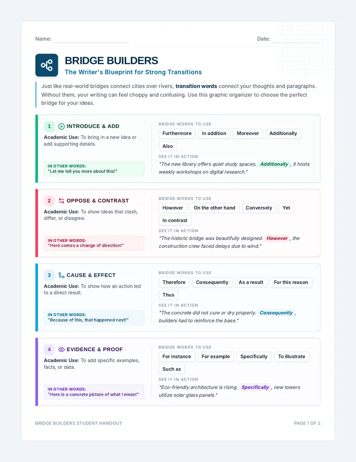 Bridge Builders Handout page 1