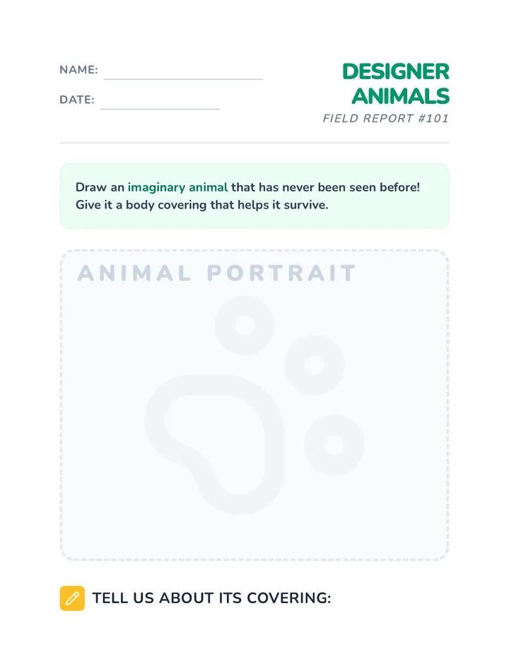 Designer Animals Worksheet Activity