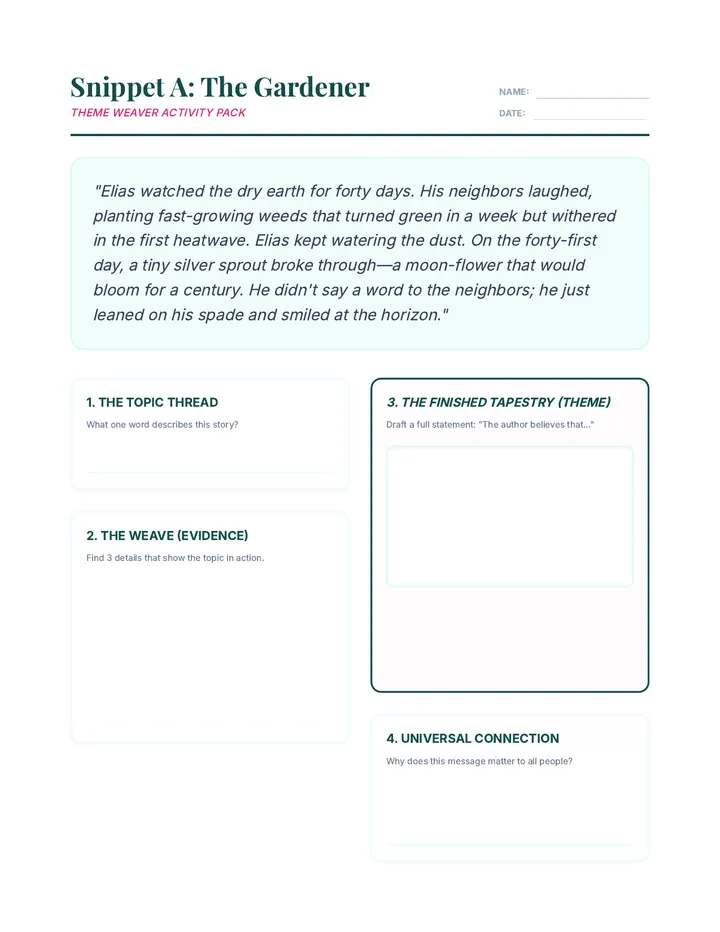 Theme Weaver Activity Pack