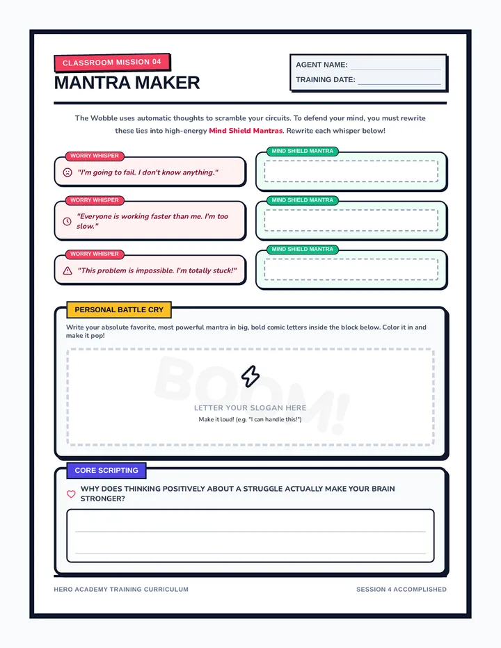 Mantra Maker Worksheet