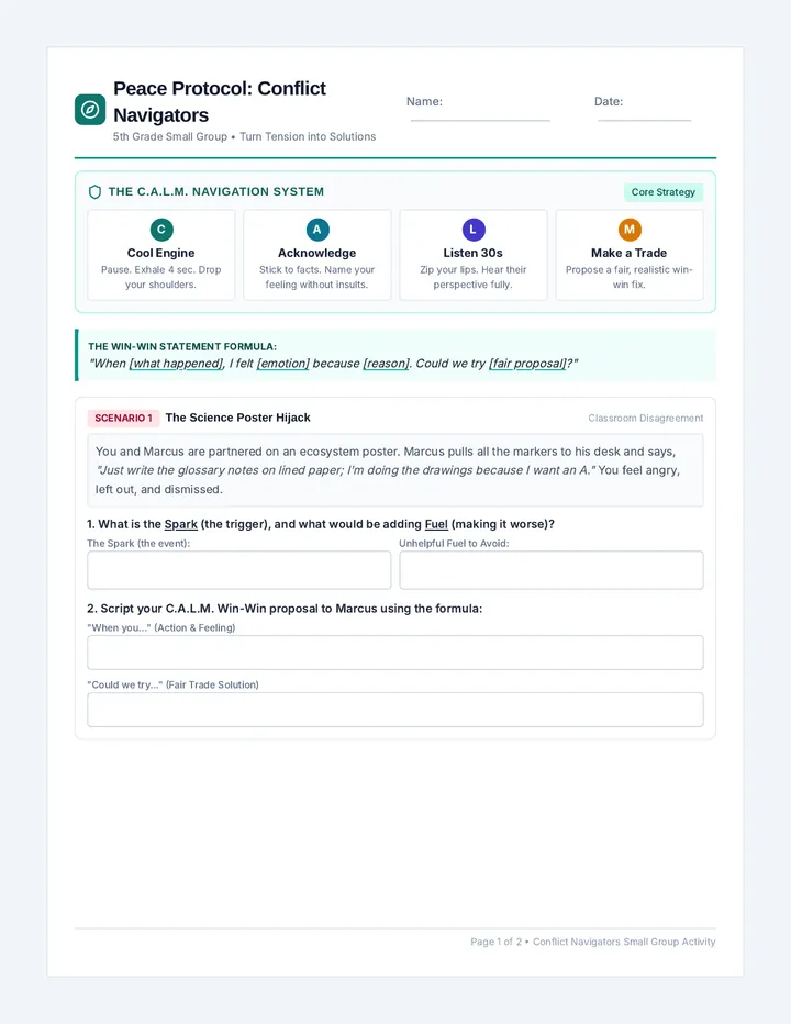 Peace Protocol Worksheet