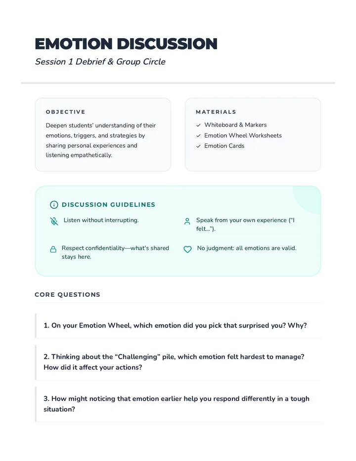 Emotion Discussion Guide