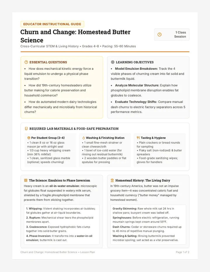 Churn and Change Lesson Plan