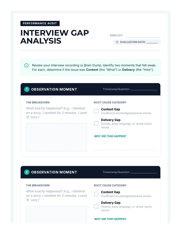 Interview Gap Worksheet
