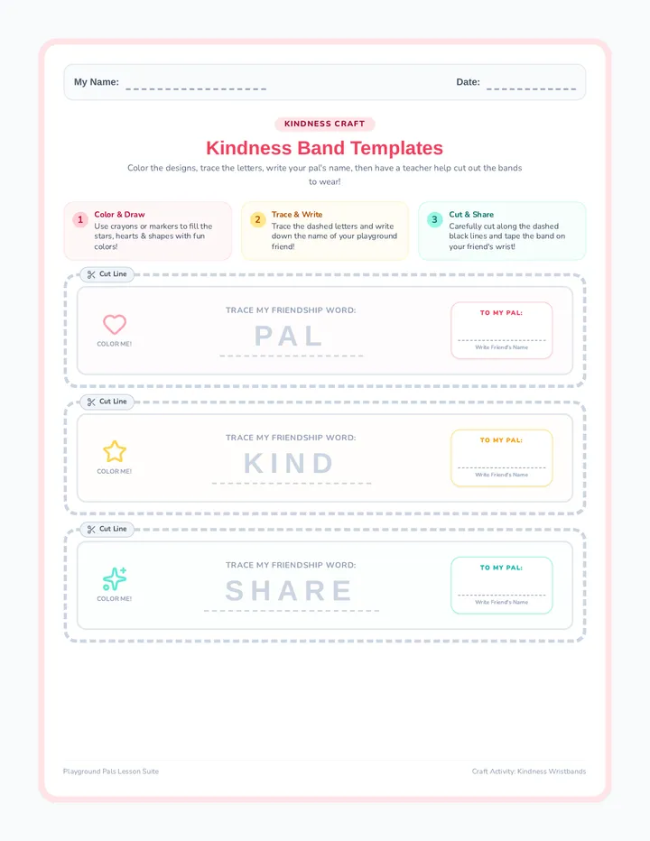 Kindness Band Craft Template