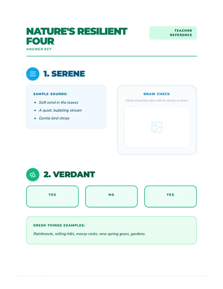 Nature Resilient Four Answer Key
