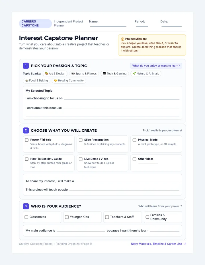Interest Capstone Planner
