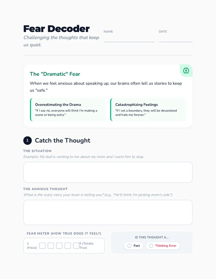 Fear Decoder Worksheet