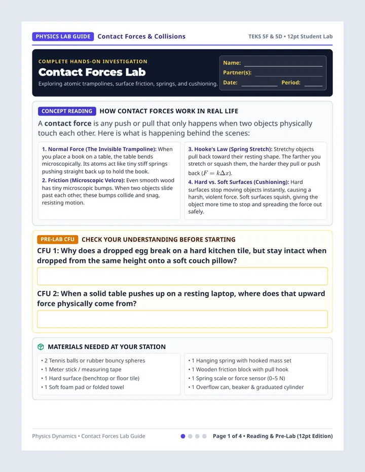Contact Forces Lab Guide