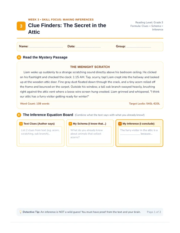 Inference Detectives Student Packet