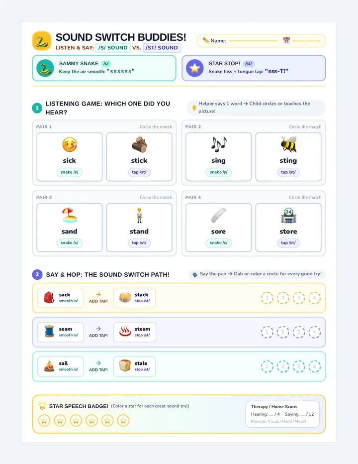 Sound Switch Activity Sheet