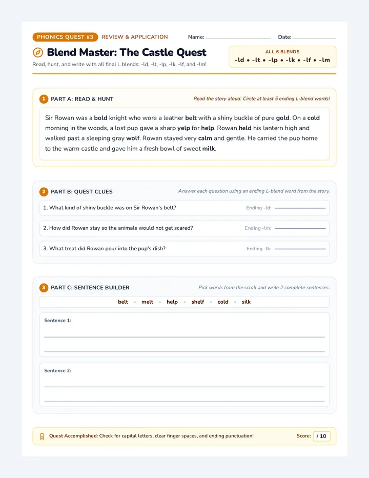 Blend Master Worksheet