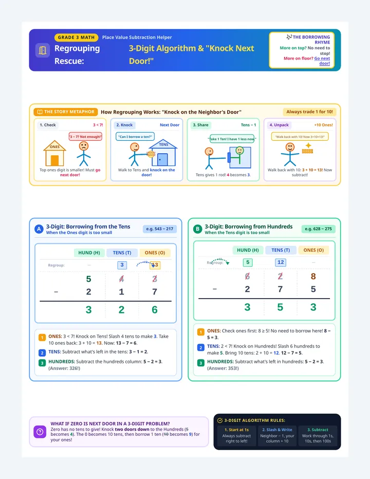 Regrouping Rescue Reference Sheet
