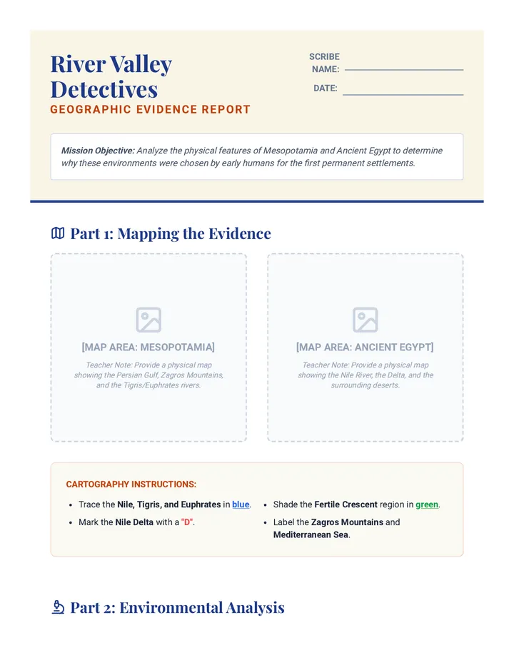 River Valley Detectives Worksheet