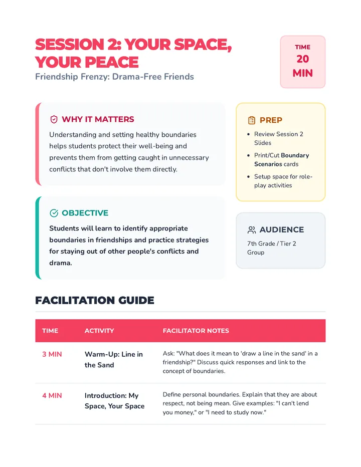 Boundaries Lesson Plan