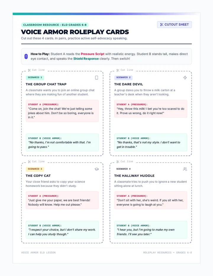 Voice Armor Roleplay Cards