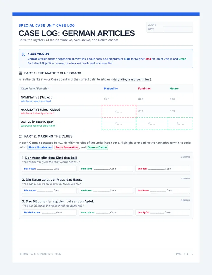Case Crackers Guided Worksheet