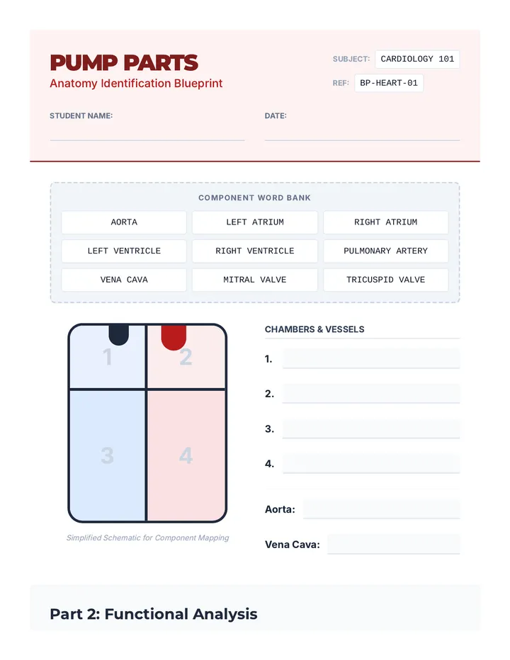 Pump Parts Worksheet