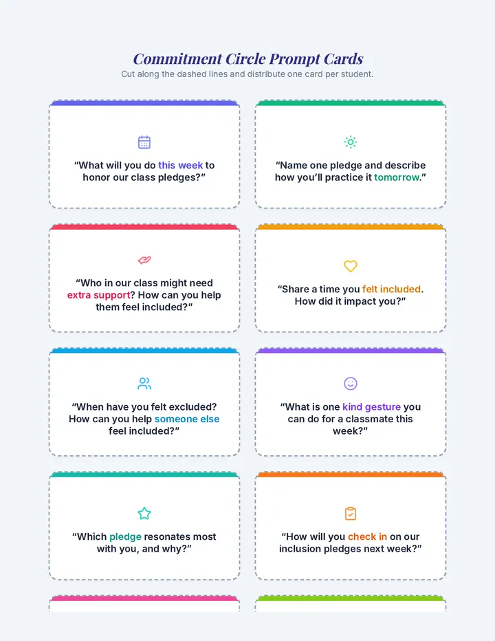 Commitment Circle Cards