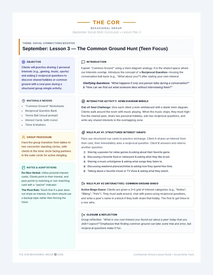 Common Ground Lesson Plan