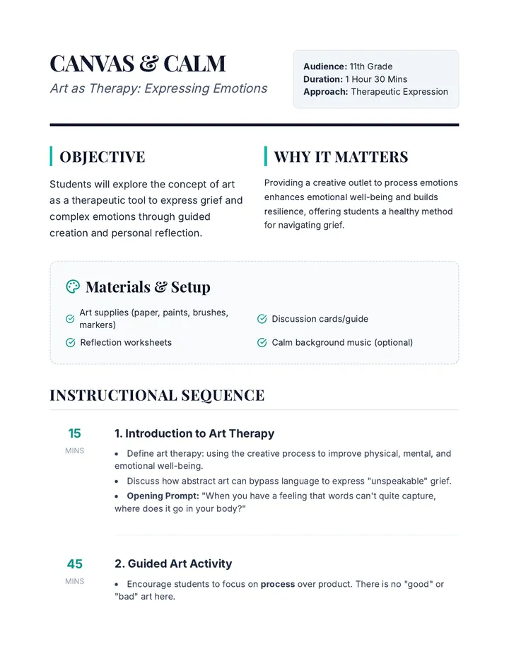 Canvas and Calm Facilitator Guide