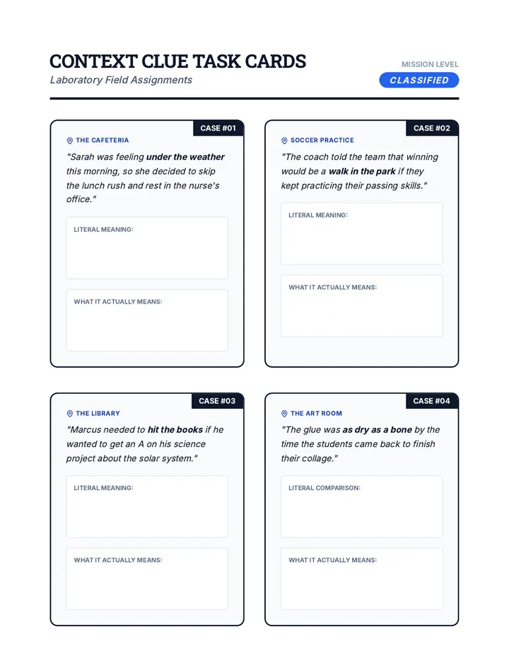 Context Clue Task Cards