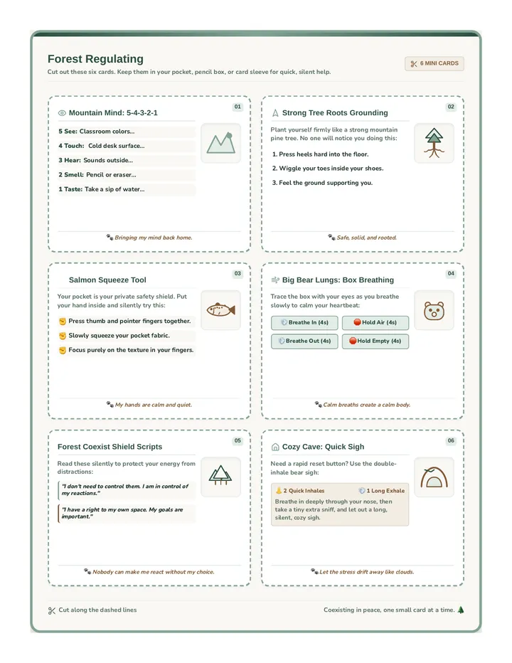Peaceful Bear Grounding Pocket Cards