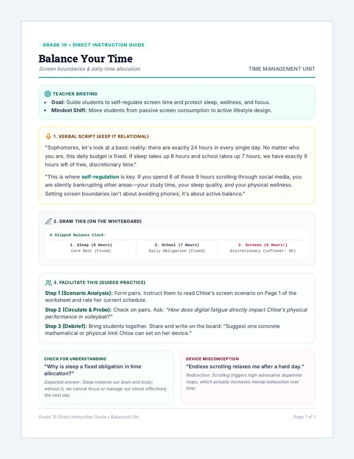 Balanced Life Direct Instruction Guide