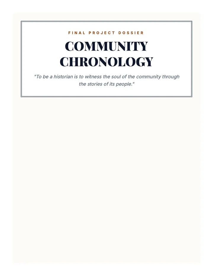 Community Chronology Project Guide