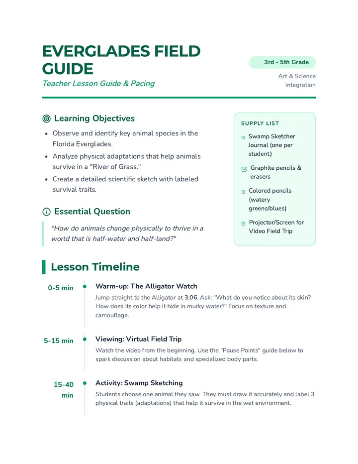 Everglades Field Guide Teacher Guide