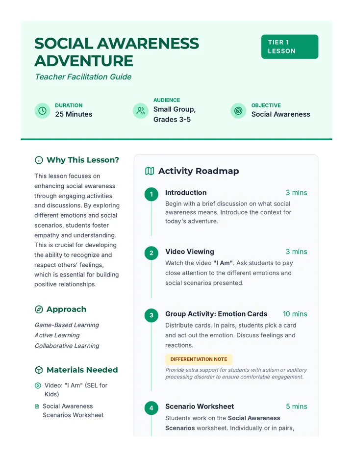 Social Awareness Teacher Guide