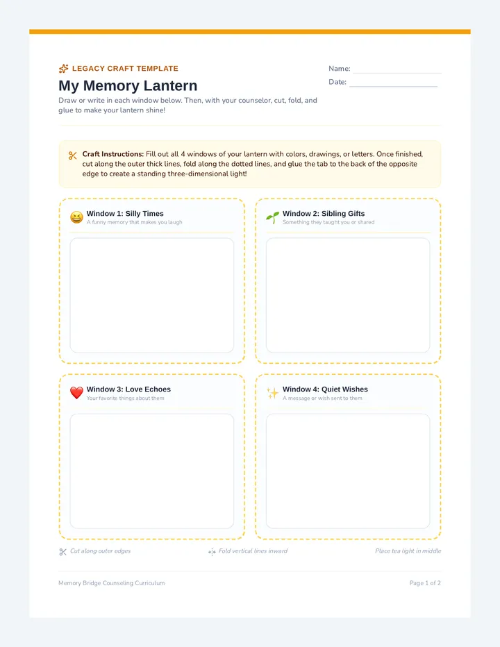 Memory Lantern Activity