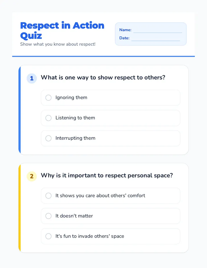 Respect in Action Quiz