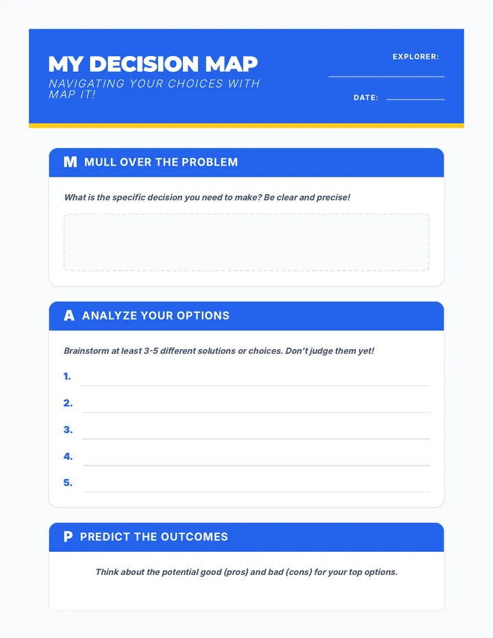 My Decision Map Worksheet