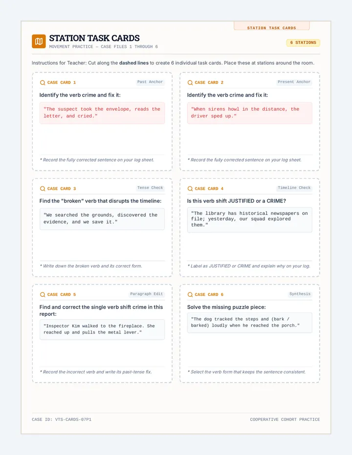 Tense Shift Case Cards
