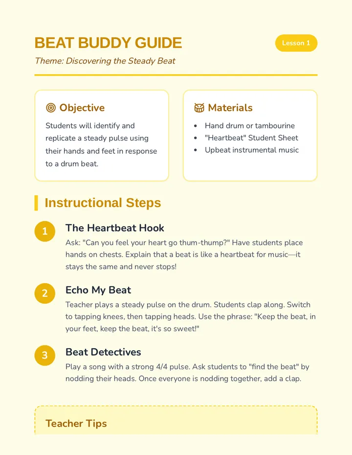 Beat Buddy Teacher Guide